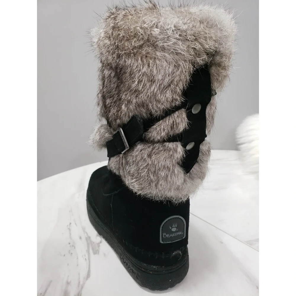NEW NO BOX SIZE 7 Bearpaw Kara Fur Suede Mid Calf Boots Warm Winter Boots